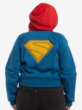 DC Comics Supergirl Shield Crop Hoodie Plus Size, , hi-res